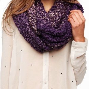 Urban Outfitters purple and gold infinity scarf
